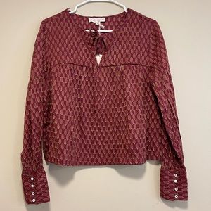 Love Stitch Boho Cropped Printed Blouse